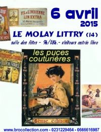 puces couturières & artisanales, mode, vêtements. Le lundi 6 avril 2015 au Molay Littry. Calvados.  09H00